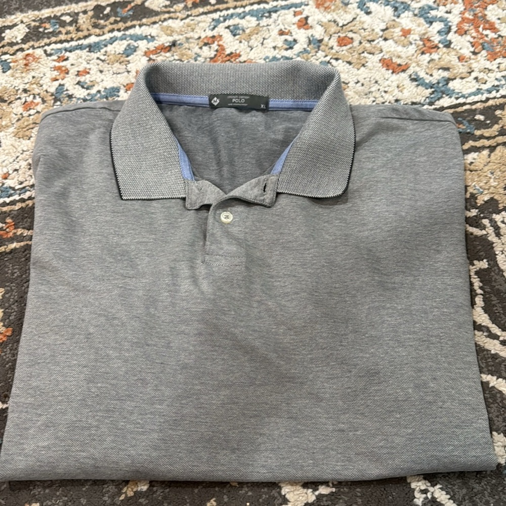 Members Mark Shirt Mens Polo Light Gray Short Sleeve Stretch Solid Blend Size XL